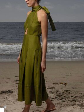Heidi Merrick NWT Ginger dress frog linen, size M